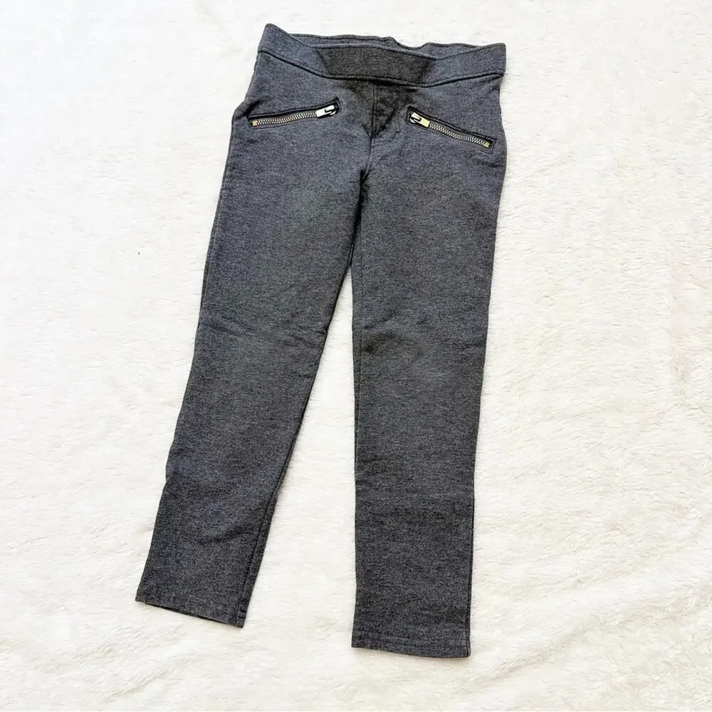 Carter's Grey Ponte Pants sz 4/5 Zipper Details